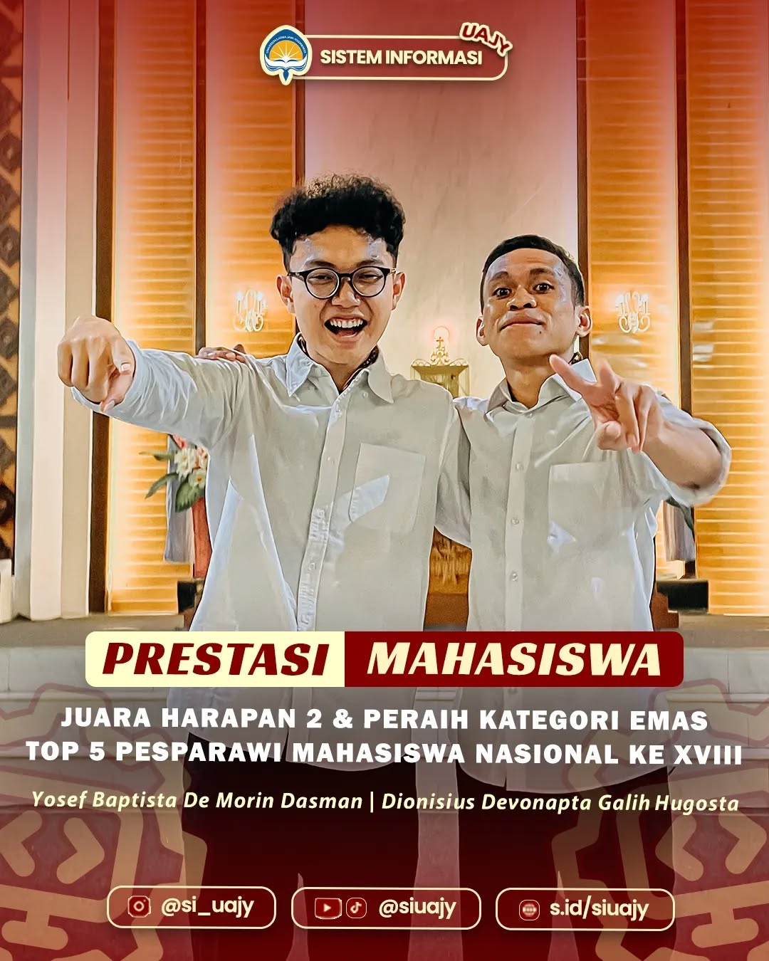 Prestasi Membanggakan Mahasiswa SI UAJY di Kancah Nasional!